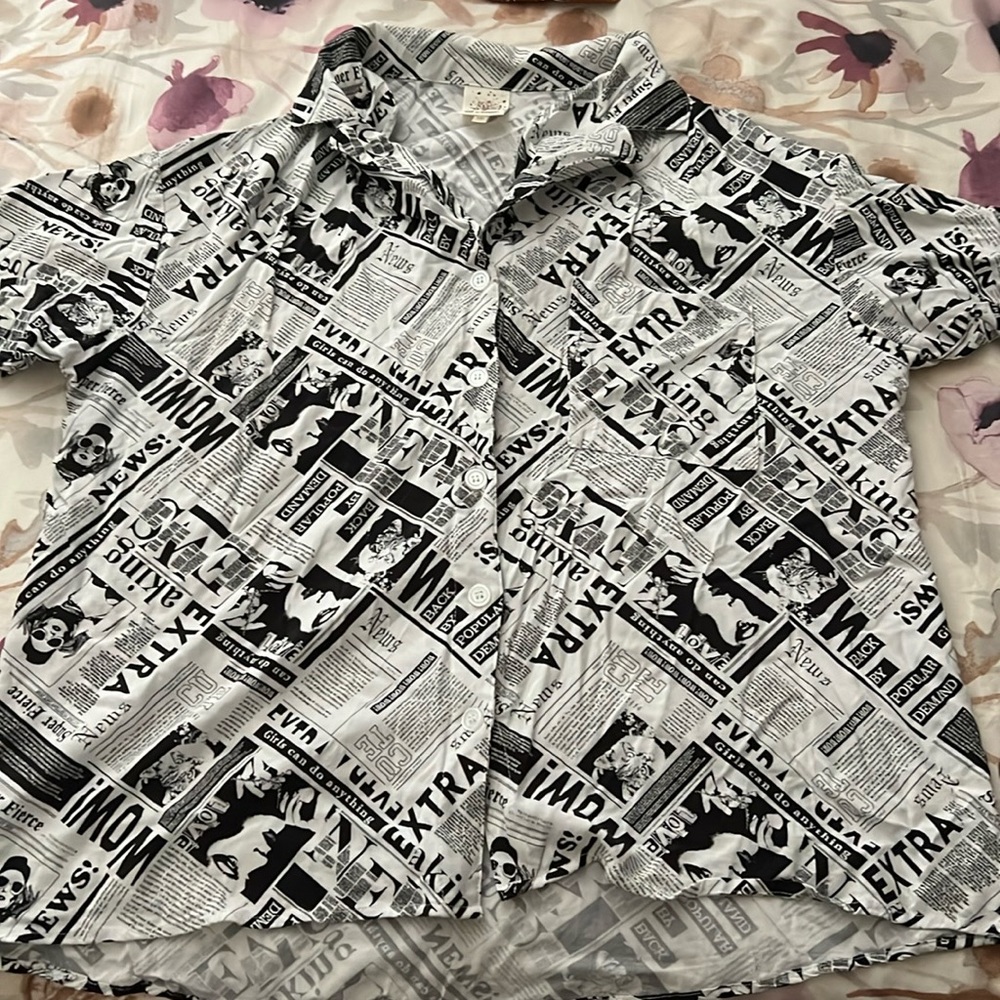 Self esteem Newspaper 📰 button down shirt
